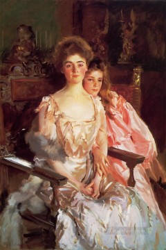 La señora Fiske Warren y su hija Rachel retrato John Singer Sargent Pinturas al óleo